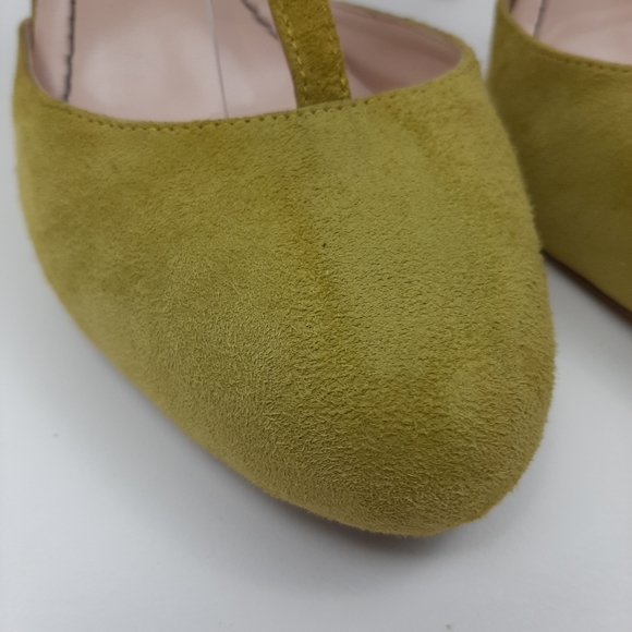 Allen Schwartz Citron Raspberry Deco Suede and Snakeskin Heels Size 9.5 - Picture 8 of 16